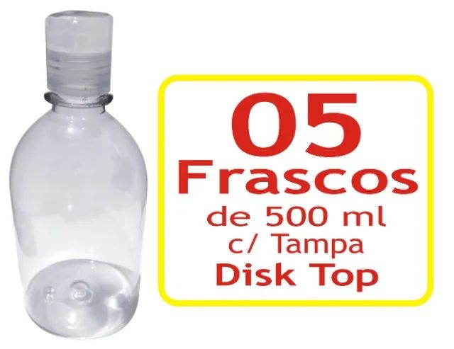 Frascos de 500 ml com Tampa Disk Top