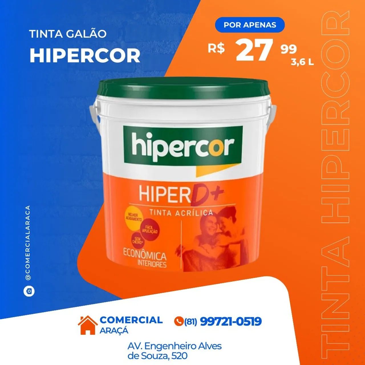 Galão tinta hipercor promoção de 34,99 por 27,99