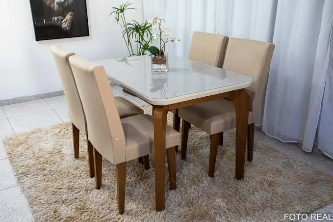 Mesa 4 cadeiras Londrina 120x80 MDF - FRETE GRÁTIS
