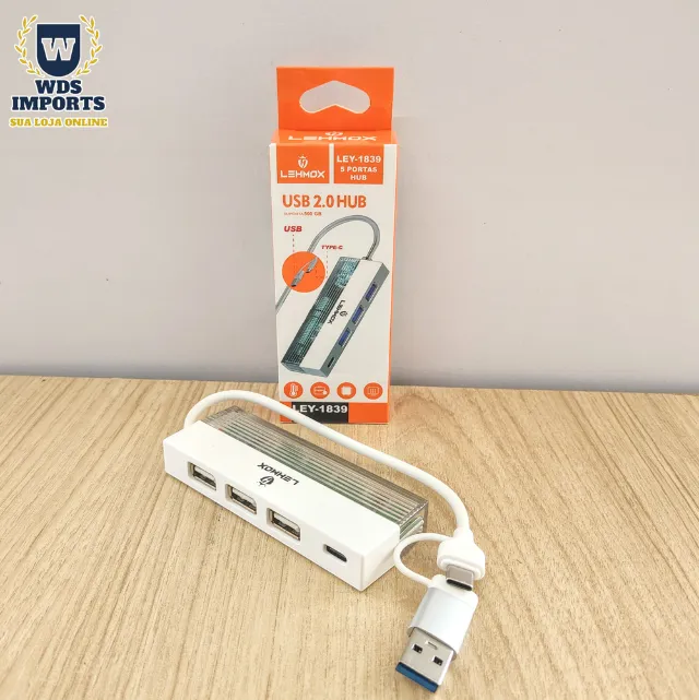 Hub Usb 3 Portas 2.0 Com Saída Usb Tipo C