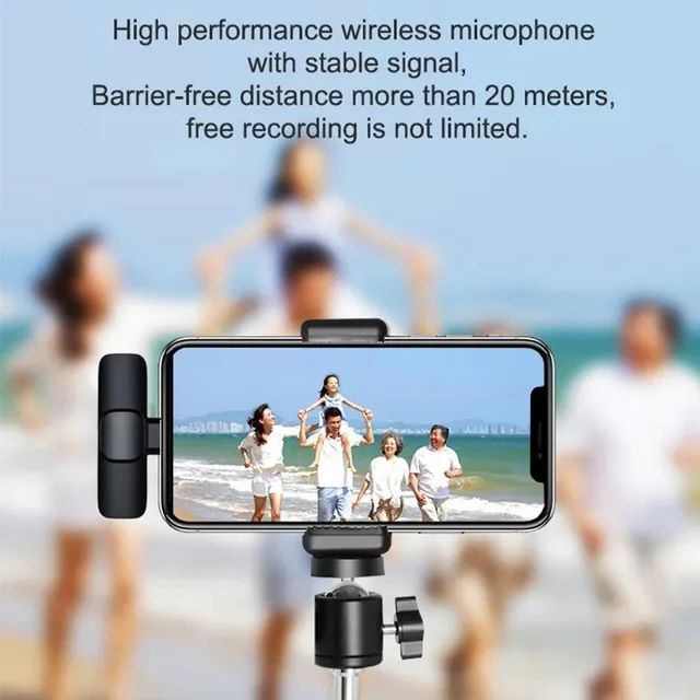 Microfone Sem Fio USBC do Samsung Galaxy S24 ou Lightning para iPhone 15 Pro Max - Foto 2