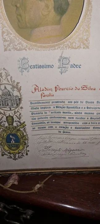 Documento antigo de Concessão de Bênção  - Foto 3