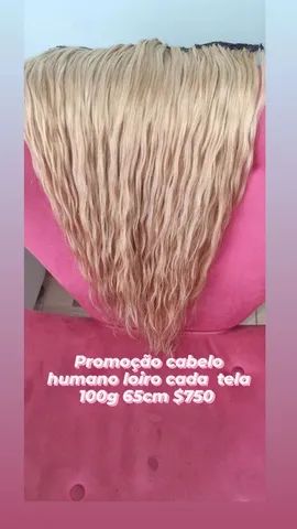 Promoção cabelo  humano  loiro perolado cada 100g 55cm 