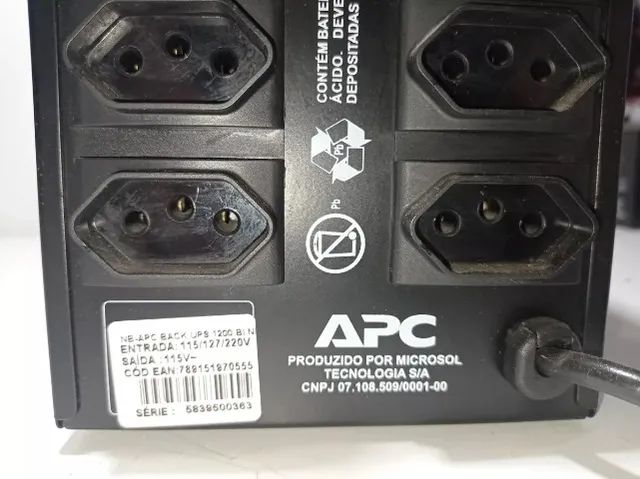 Nobreak APC Back-UPS 1200 Usado Sem Bateria - Foto 5