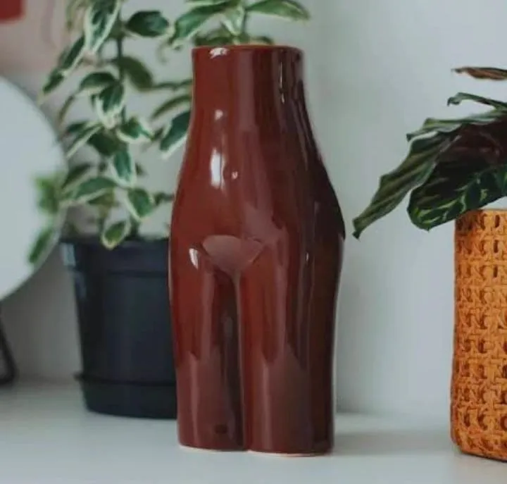Vasinho de planta figura feminina quadril suculenta pequeno decoração cerâmica elegante