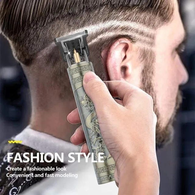 Aparador de pêlos elétrico T9 Hair Clipper, reparo em barba, corte de cabelo