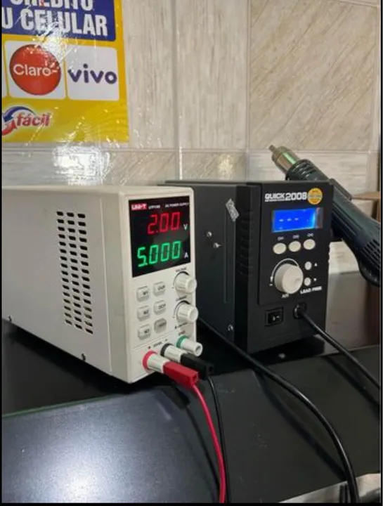 Fonte de banca e estação de trabalho
