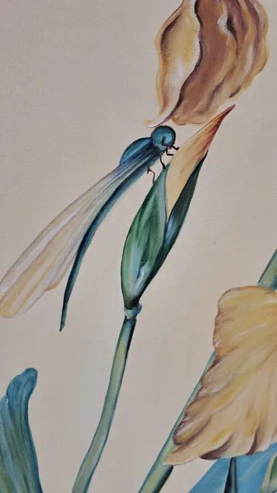 Pintura à óleo original e exclusiva - Libélula - Foto 4