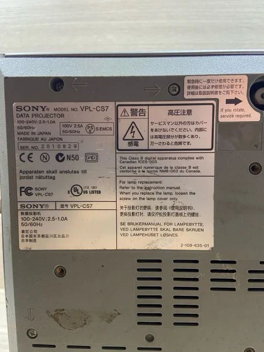 Sony VPL-CS7 Projector Not Working, Lamp Is Good64289869489026122