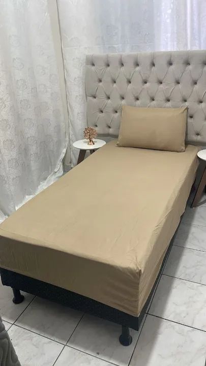 LENÇOL LUVA COM FRONHA SOLTEIRO ALGODÃO  - Foto 2