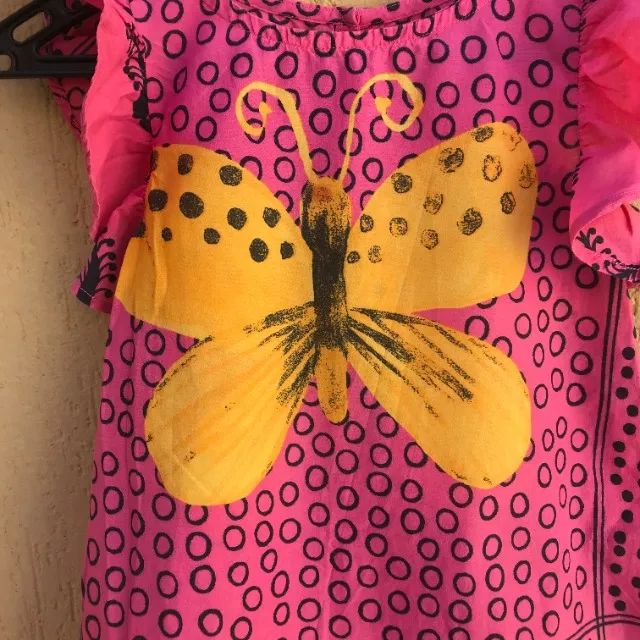 Vestido Rosa De Borboleta Amarela Da Fabula - Foto 3