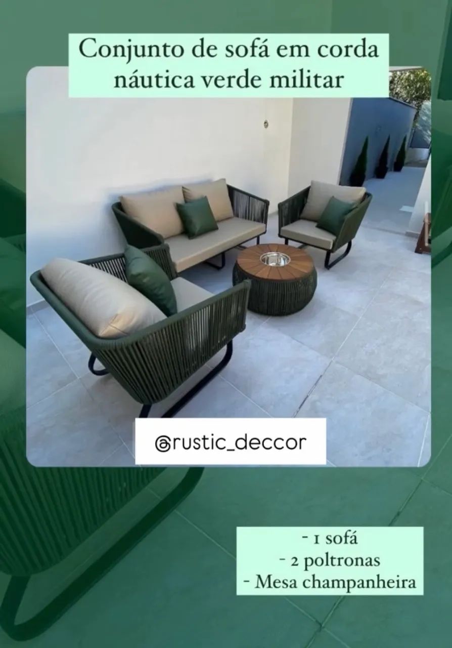 Conjunto sofá móveis área externa - Foto 4