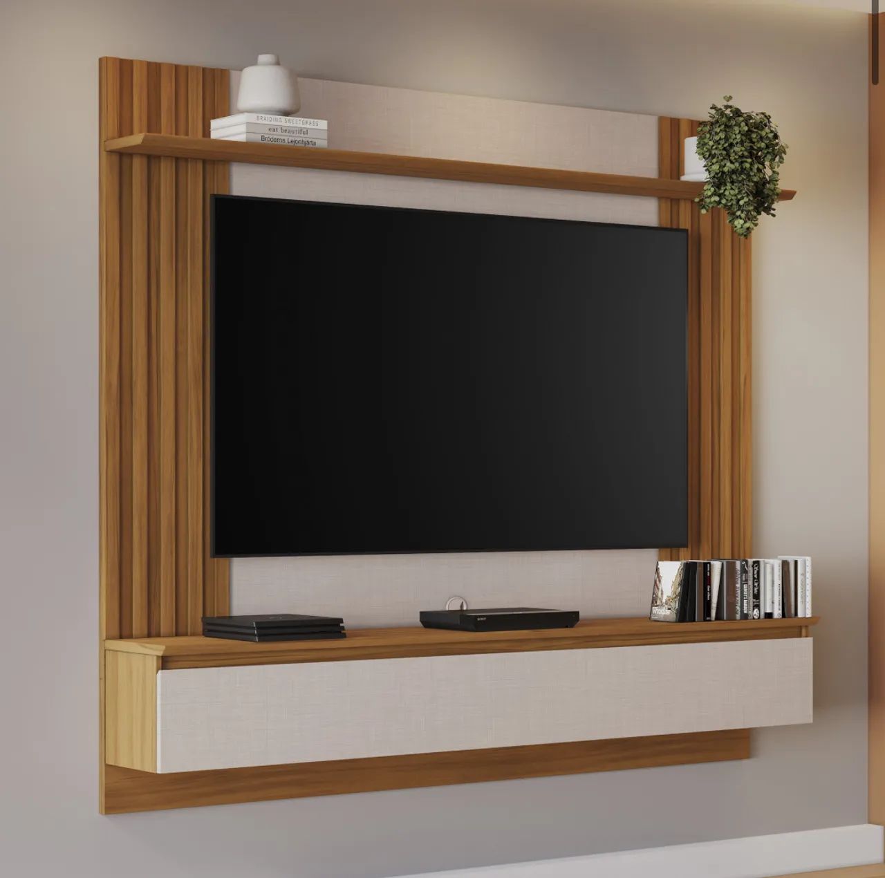 Painel NT1365 com Ripados e Pistão a Gás p/ TV até 65? - Entrega Imediata