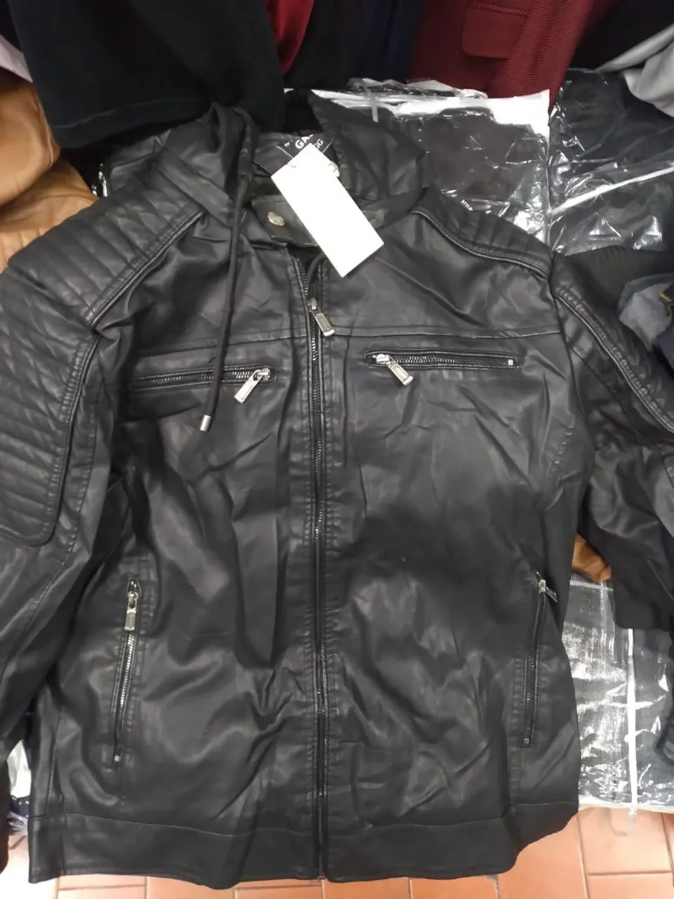 Jaqueta de couro masculina