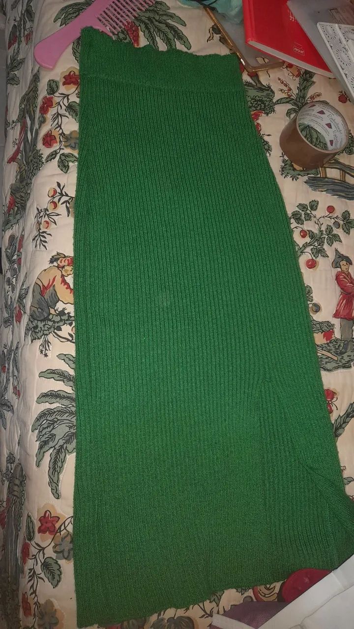 Saia longa verde escura 