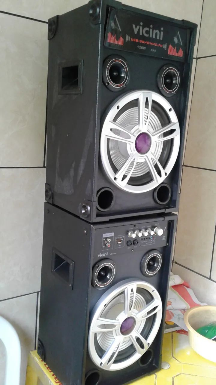 par de caixa amplificada vicini