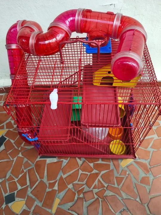 Gaiola Para Hamster 3 Andares Tubo e Casinha e Acessórios - Jel Plast - Foto 2