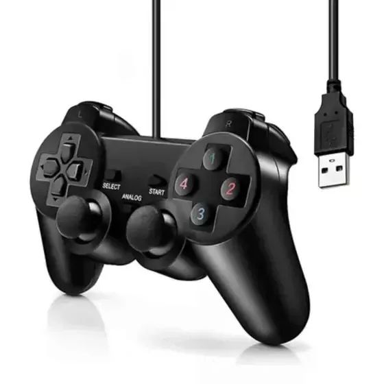 Controle Gamer Joystick Pc-usb Computador Notebook C Fio Loja Física Garantia Nota Entrega