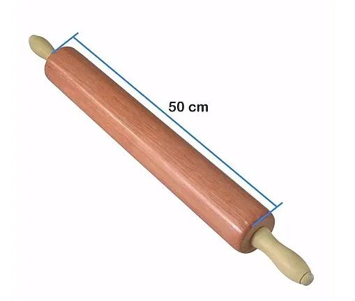Rolo De Massas Giratório Em Madeira Maciça com 50x7Cm - Foto 2