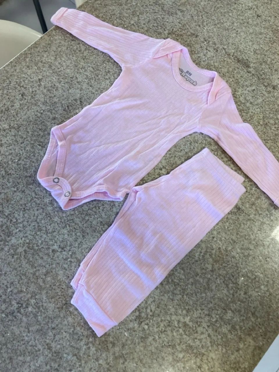 Conjunto Body e Calça Rosa Bebê RN Ropek - Foto 3