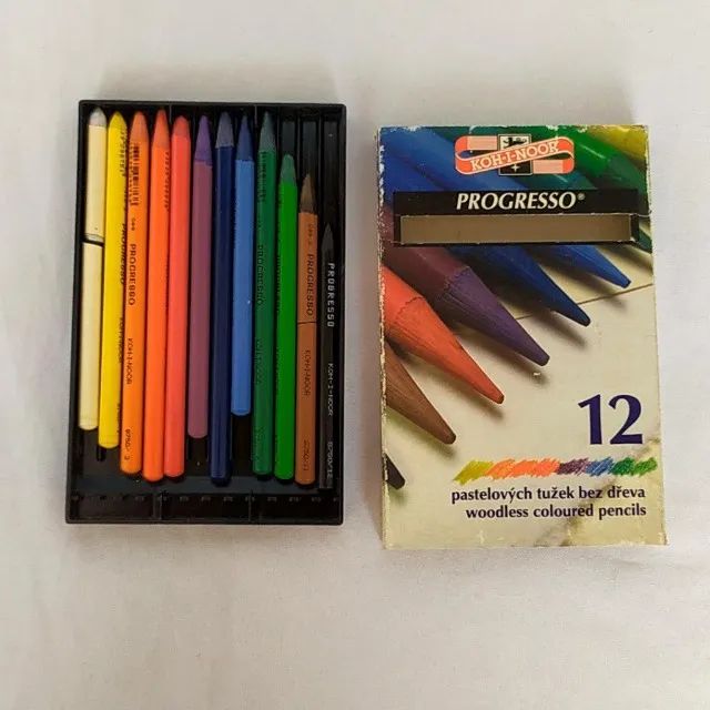 ANTIGO ESTOJO DE LÁPIS DE COR marca KOH-I-NOOR (Progresso). Usados.  - Foto 2