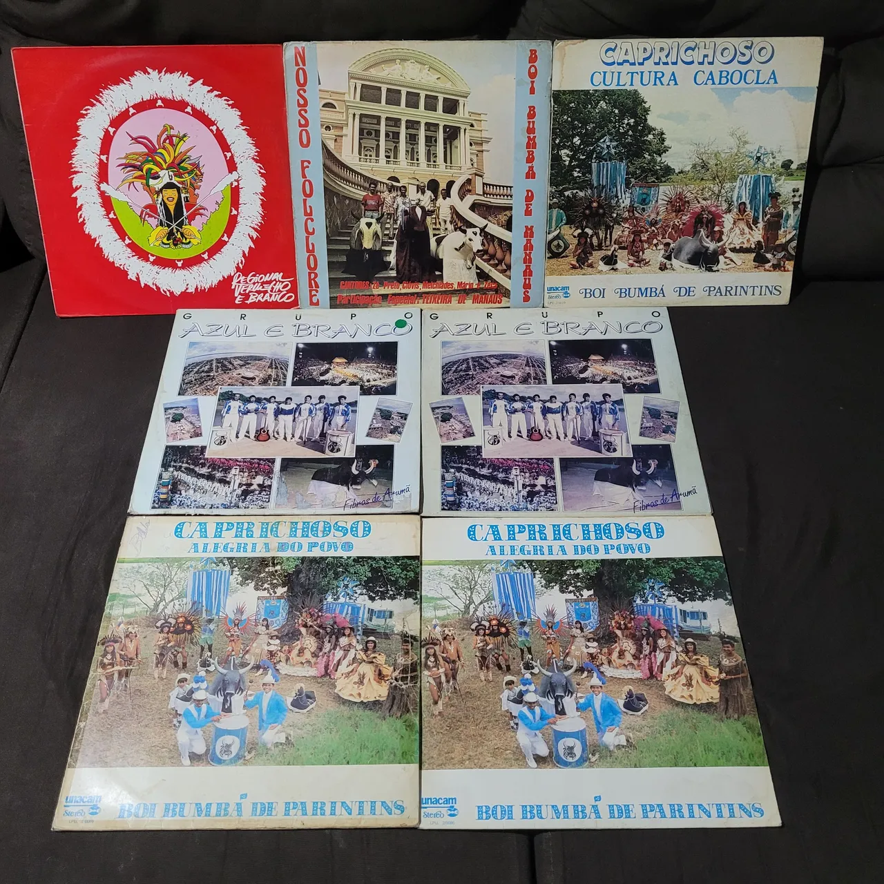 Discos de vinil Boi Caprichoso, Garantido e de Manaus.