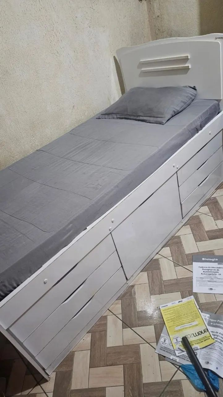 Cama com 7 gavetas 64352823972739123