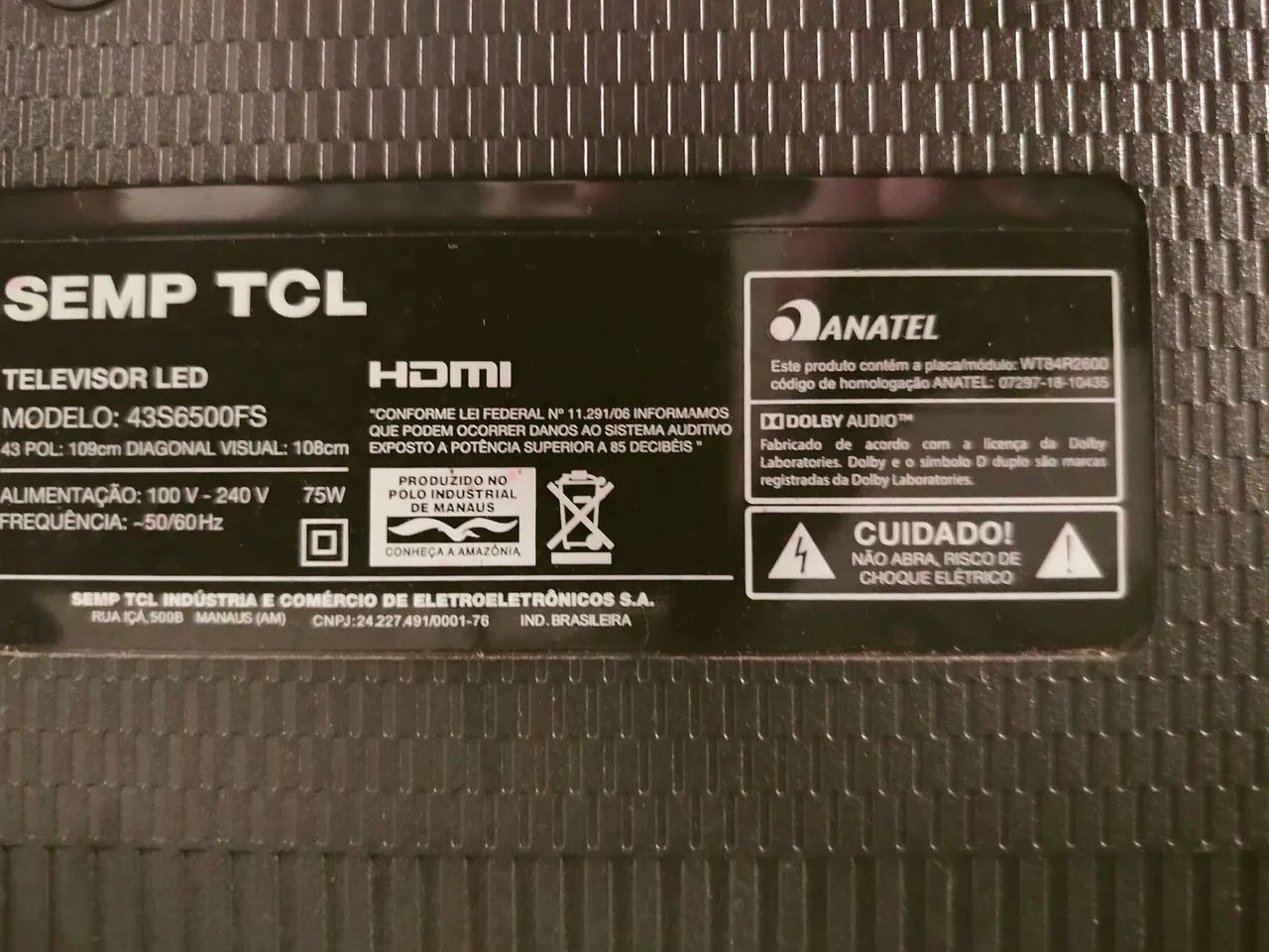 TV SEMP TCL 43 polegadas pra retirada de peças  - Foto 2