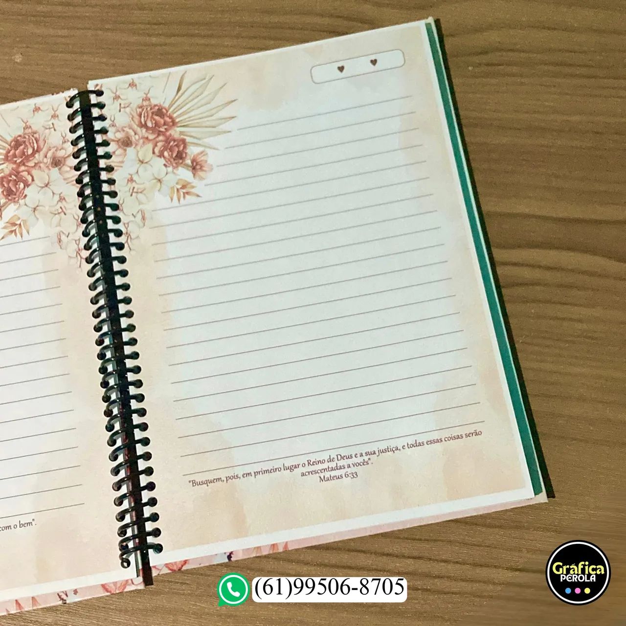 Caderno floral com versículos - Foto 3