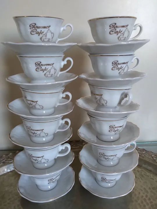 12 Xícaras em porcelana p café,Gourmet Cafe - Foto 2