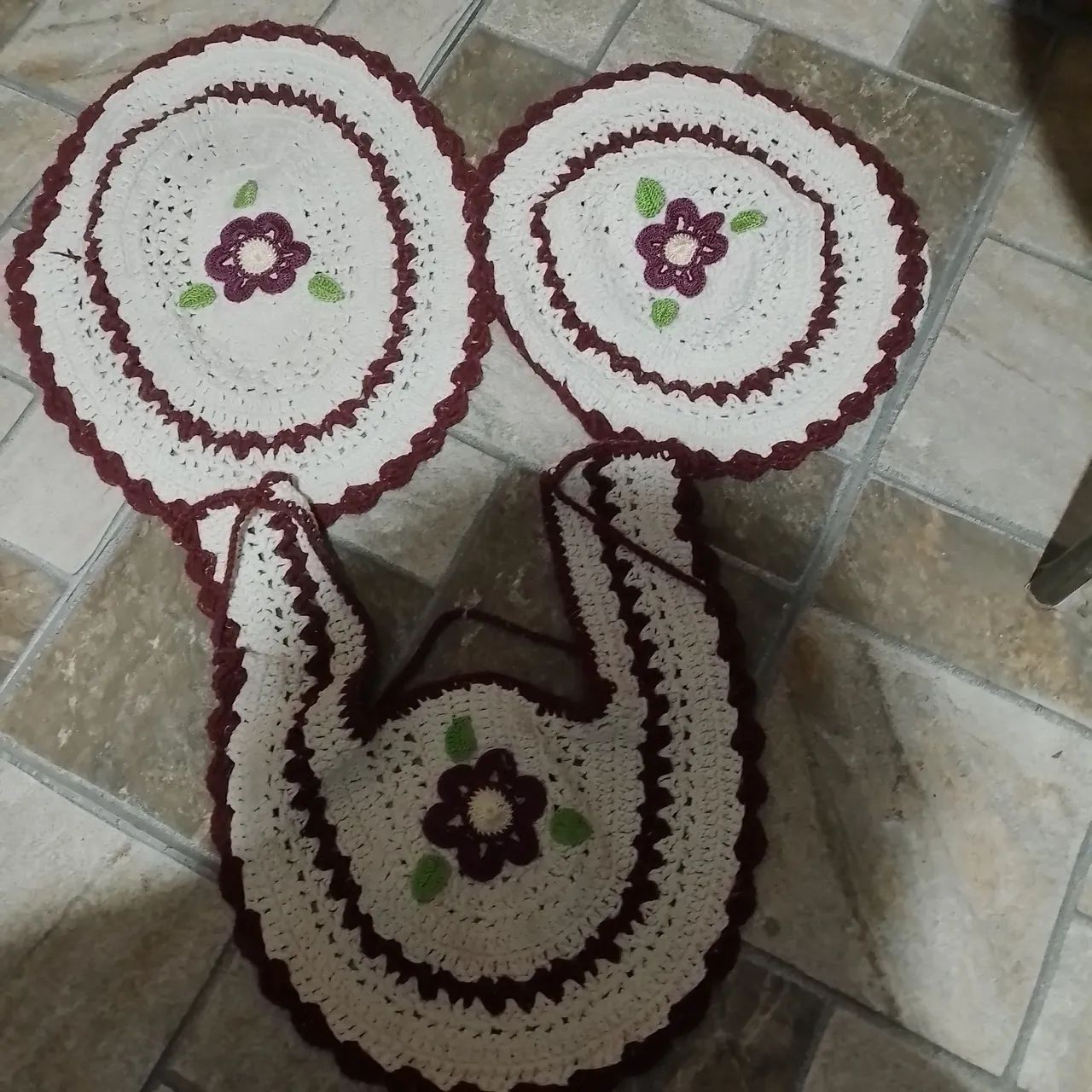 conjunto de tapetes de crochê  - Foto 2