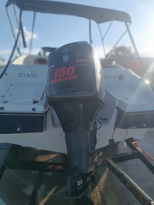 Lancha 17 pés super conservado motor 150 Hp Mercury - Foto 7