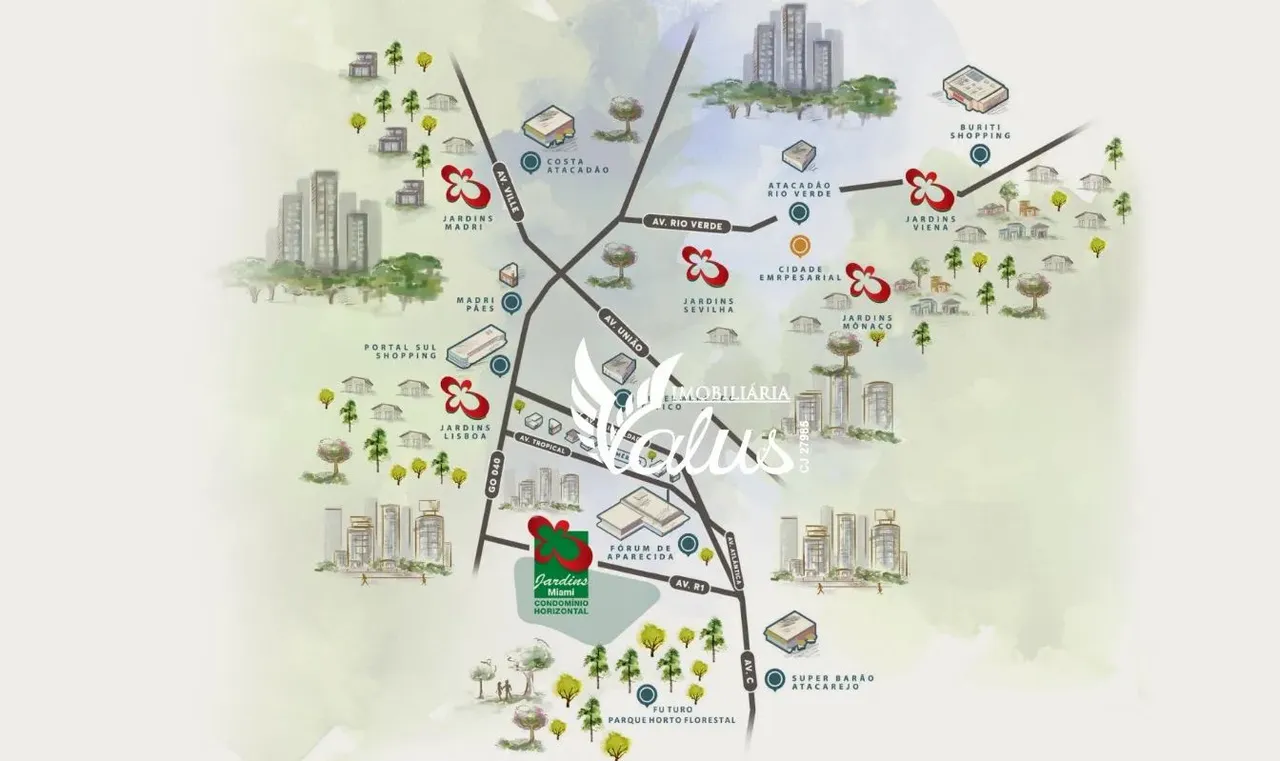 Lote em Condomínio Fechado, com 312 m², lote de esquina no Jardins Miami - Aparecida de Go