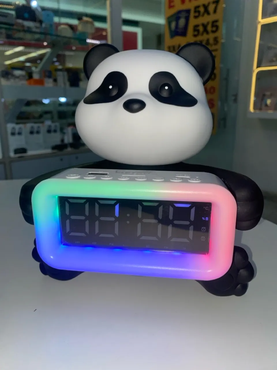 Relógio Despertador Panda com Alto-Falante Bluetooth