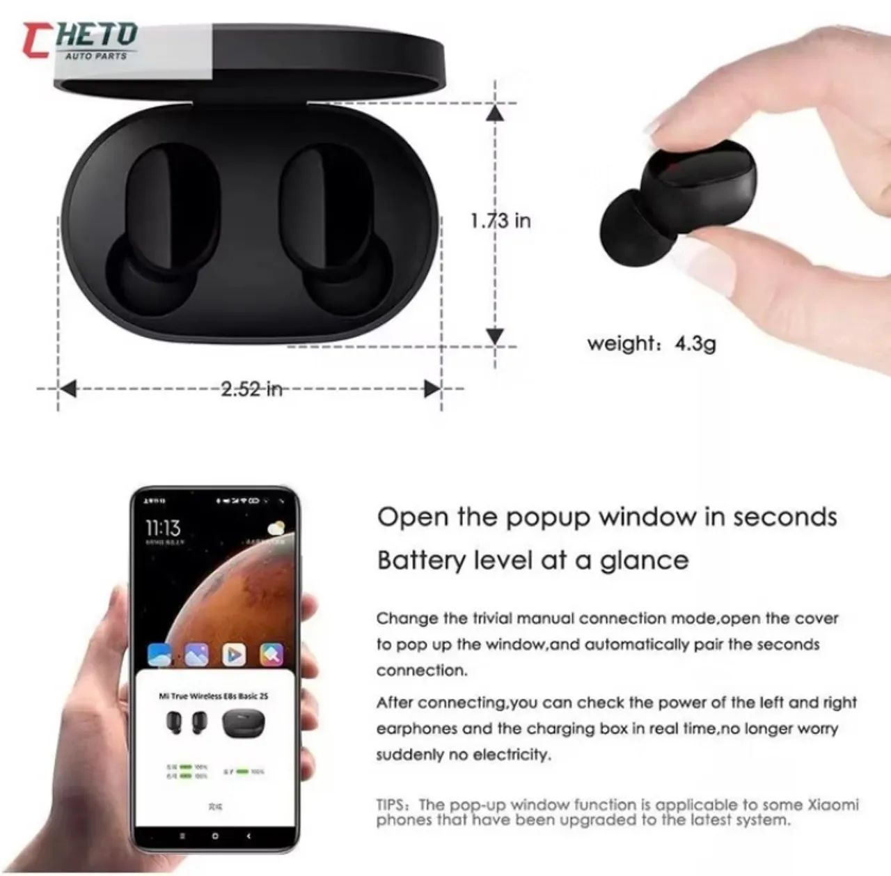 Ouvido Xiaomi Xiaomi Redmi Airdots Pc Headphones Xiaomi Airdots