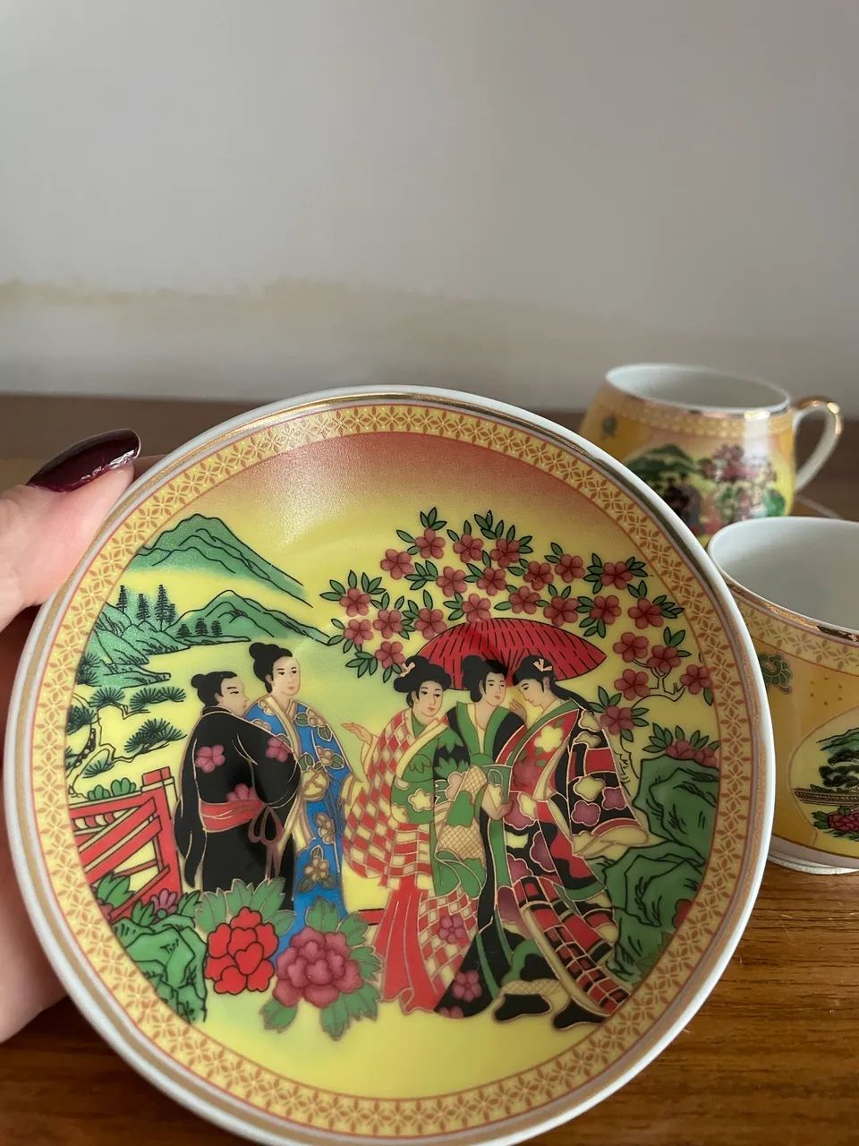 Xícaras com pires - porcelana decorada (Bela Gourmet) - Foto 3