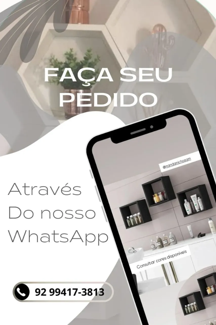 Nicho Kit 3 peças colmeia e quadrados
