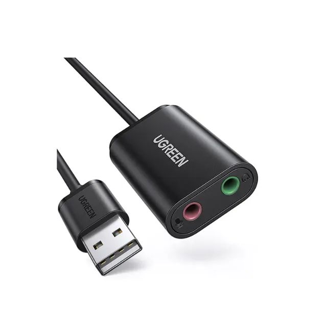 Adaptador de Áudio Ugreen USB 2.0 para P2 US205 - Preto