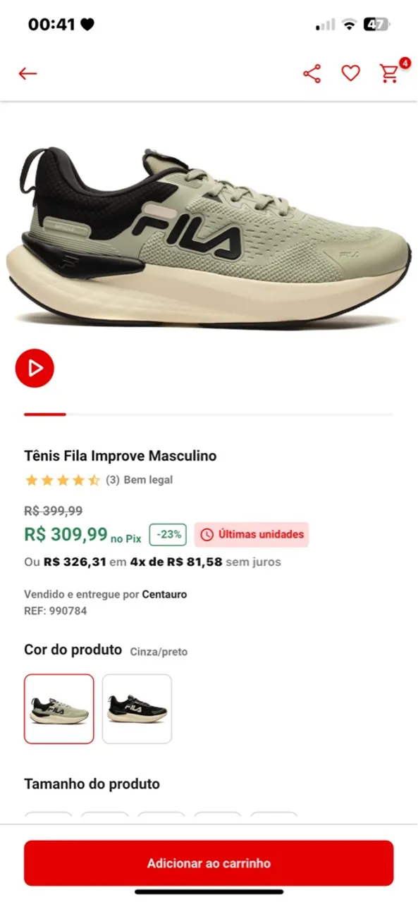 Tênis Fila original usado poucas vezes sem marcas de uso