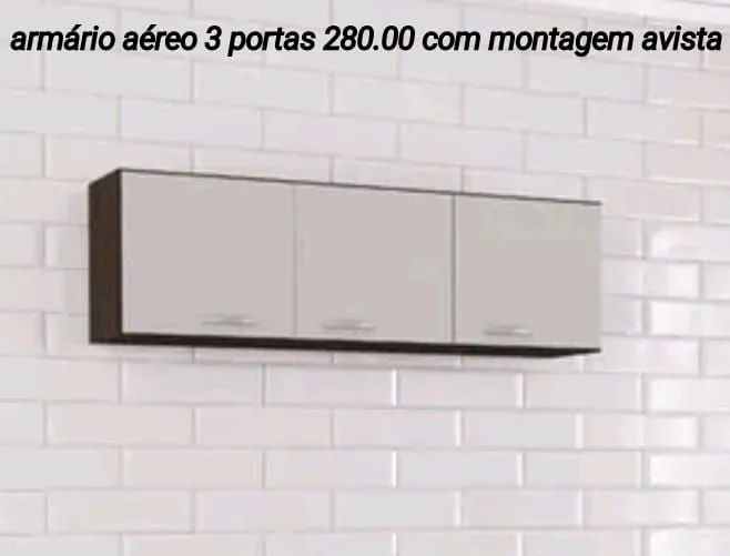 Armário Aéreo 3 Portas 280,00 com Montagem