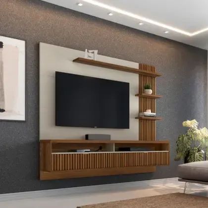 PAINEL HOME PARA TV ATÉ 65" - COM 2 PORTAS RIPADAS 