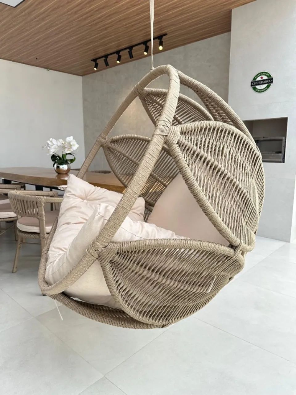 Concha de Balanço Suspesa Perfeita para sua Área de Lazer.
