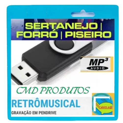 Pen drive 8gb com Músicas = Playlist Sertanejo, Piseiro e Forró (mp3)