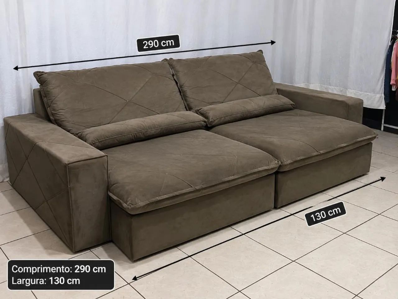 Vendo sofá retrátil 2.90 de comprimento 1.30 de largura  - Foto 2