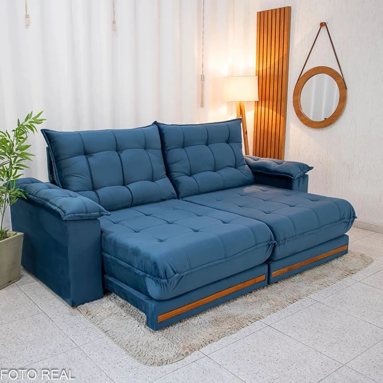 Sofá Retrátil Reclinável Saint 2.30m D33 e Molas Ensacadas Entrega Rápida - Foto 4