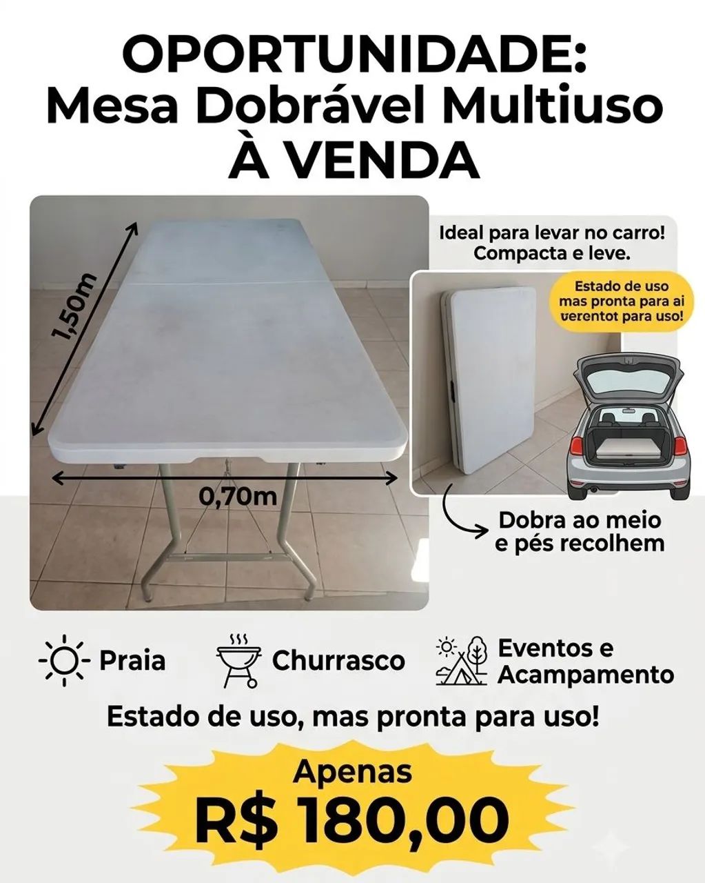Mesa dobravel multiuso 