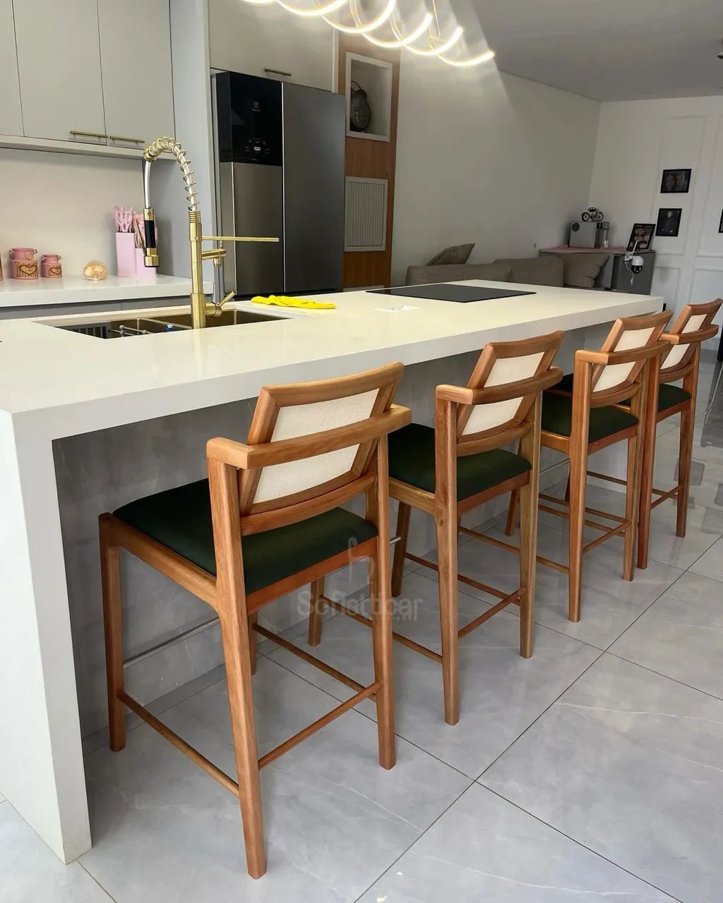 Banqueta moderna nova madeira resistente top luxo  - Foto 2
