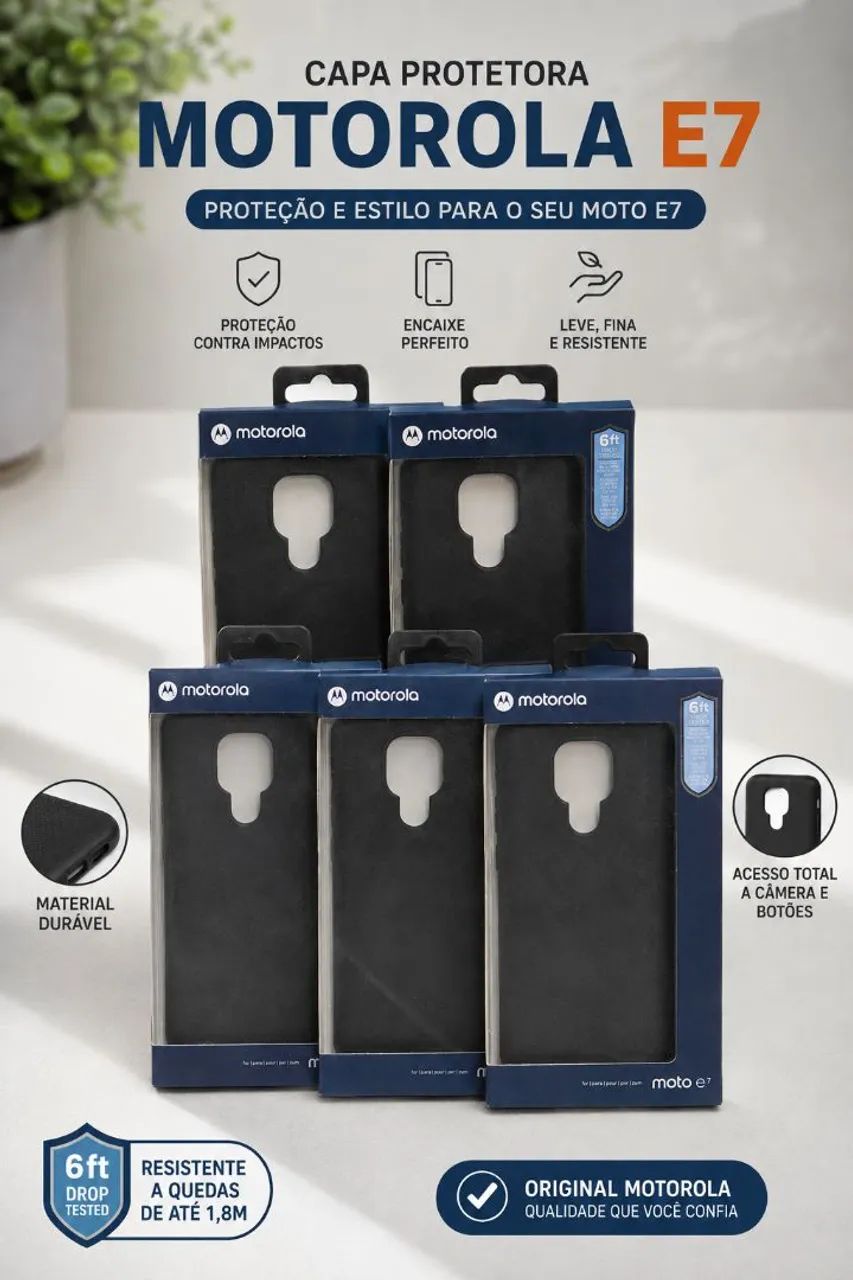 Pack com 5 Capas para Motorola E7 NOVAS