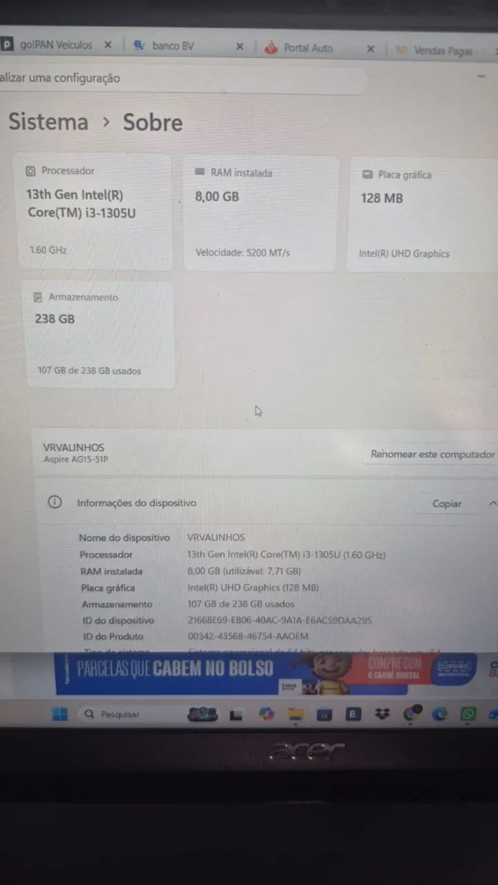 Acer Aspire go 15 13ª geração - Foto 4