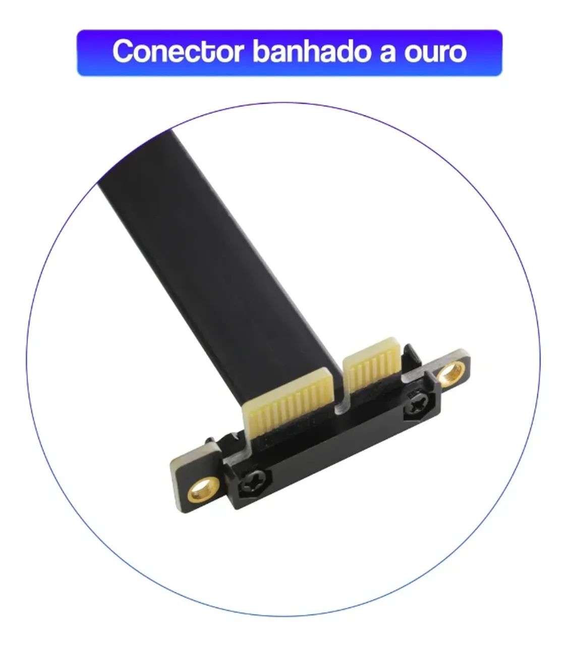 Cabo Riser Extensor Flexível Pci-e 3.0 X1 10cm Para Placa De Rede 90° - Foto 3